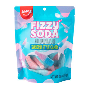 Amos Fizzy Soda Swedish Style Gummy Candy 9.5oz 6ct